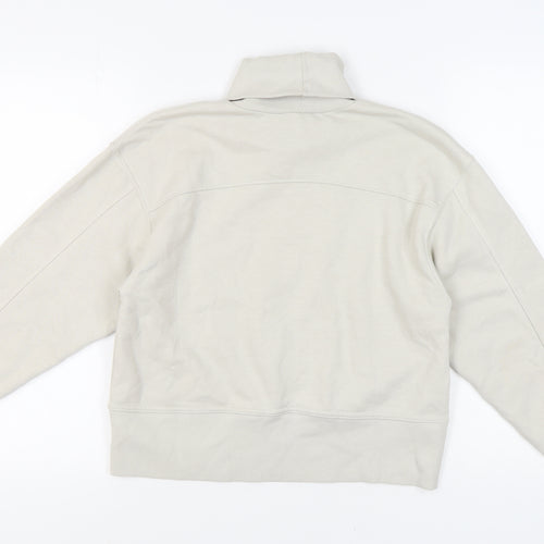 Zara Women's Ivory Roll Neck Sweatshirt, Size S, Casual Warm