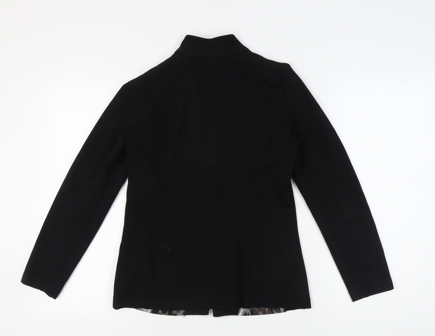 Mr. Max Women's XS Black Animal Print Zip Sweatshirt