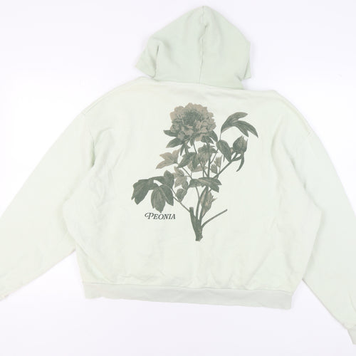 ASOS DESIGN Women's Green Floral Hoodie L