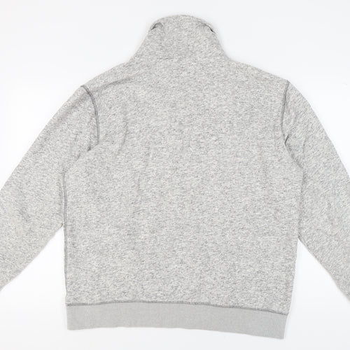 Next Men's Grey XL Pullover Sweatshirt, Button Accent