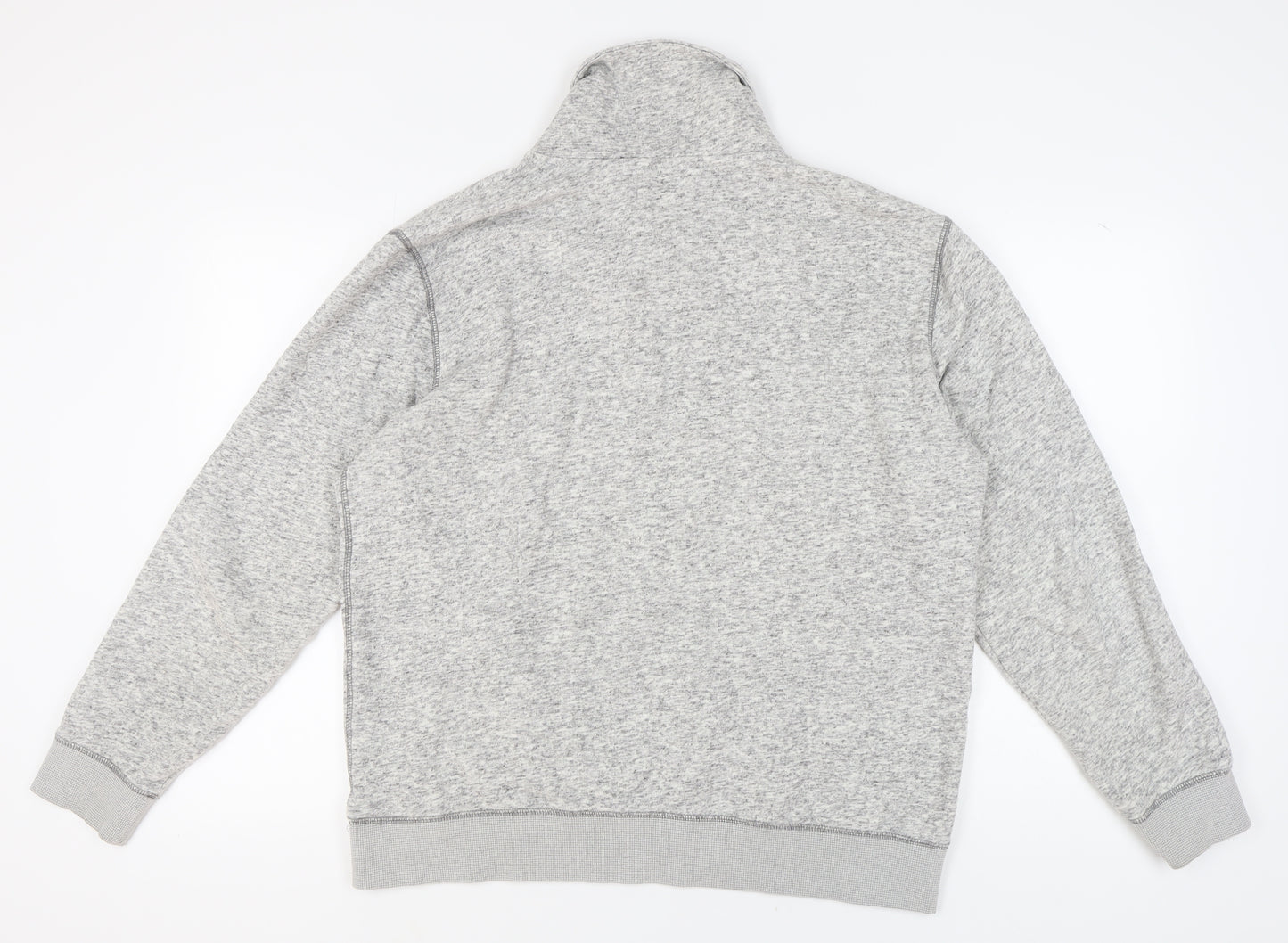 Next Men's Grey XL Pullover Sweatshirt, Button Accent