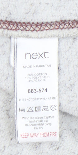 Next Men's Grey XL Pullover Sweatshirt, Button Accent
