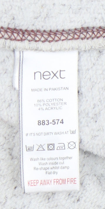 Next Men's Grey XL Pullover Sweatshirt, Button Accent