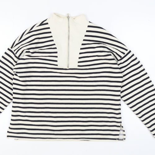 Zara Women’s White Striped Pullover Sweatshirt S