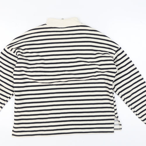 Zara Women’s White Striped Pullover Sweatshirt S