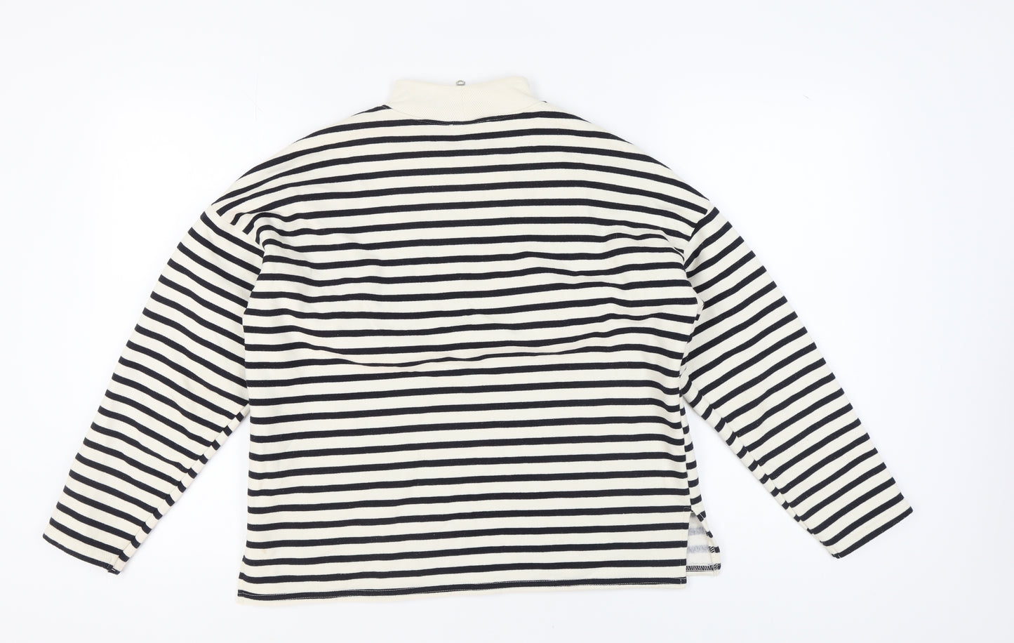 Zara Women’s White Striped Pullover Sweatshirt S