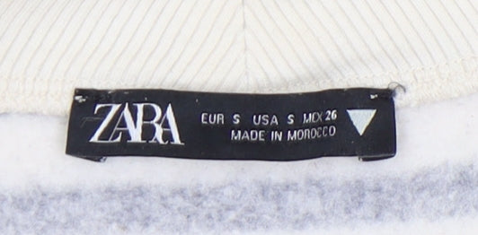 Zara Women’s White Striped Pullover Sweatshirt S