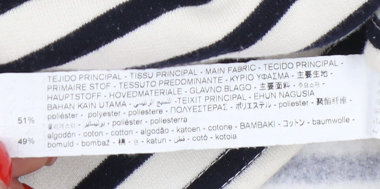 Zara Women’s White Striped Pullover Sweatshirt S