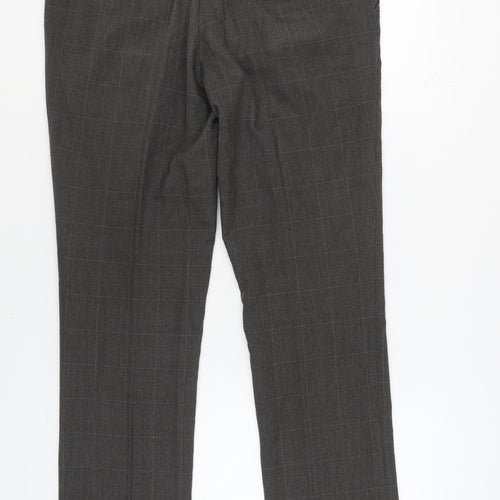 Jeff Banks Men's Grey Check Trousers, Size 36
