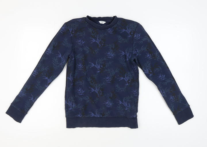 Next Women's Blue XS Floral Cotton Pullover Sweatshirt