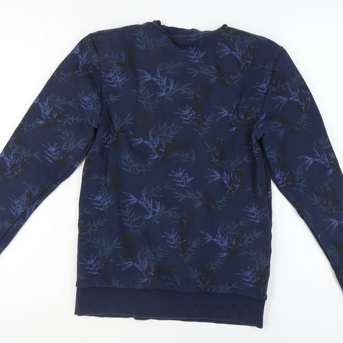 Next Women's Blue XS Floral Cotton Pullover Sweatshirt
