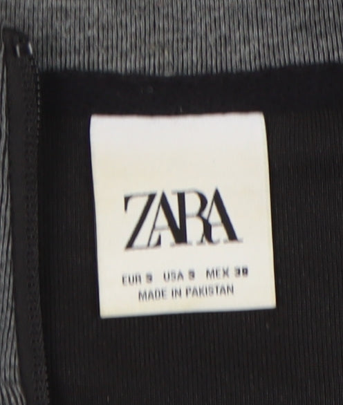 ZARA Women's Grey Full Zip Sweatshirt Size 4