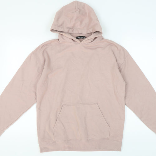 Boohoo Women's Pink Medium Pullover Hoodie - Casual & Comfortable