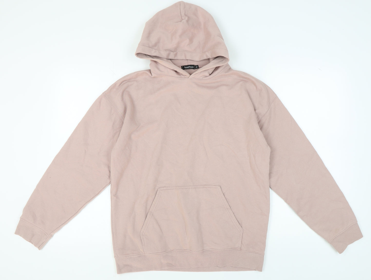 Boohoo Women's Pink Medium Pullover Hoodie - Casual & Comfortable