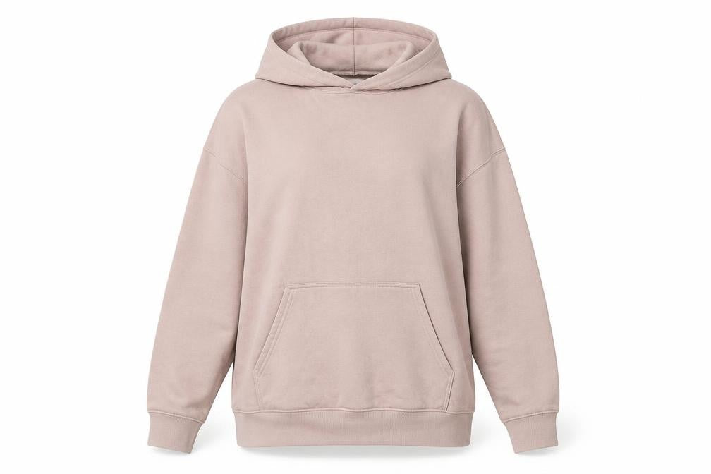 Front view of Boohoo Women's Pink Medium Pullover Hoodie - Casual & Comfortable