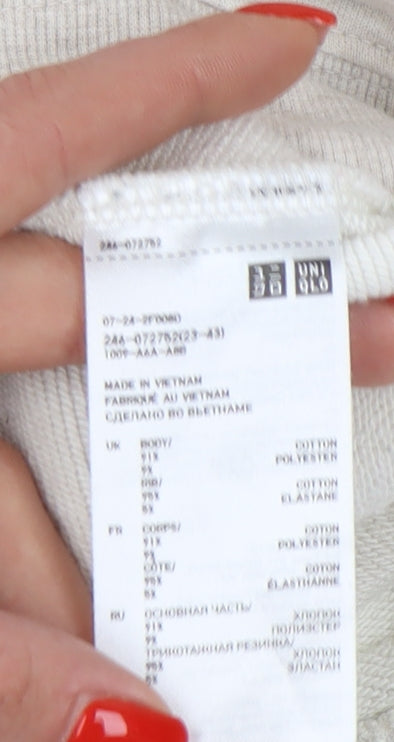 UNIQLO Women's Beige Full Zip Hoodie - Size S