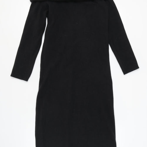 Zara Women's Black Midi Off Shoulder Dress L
