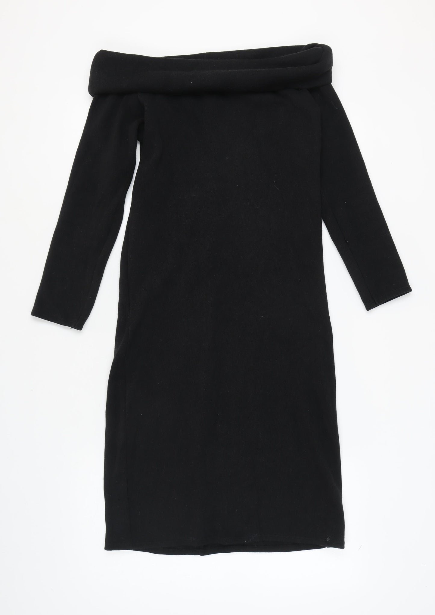 Zara Women's Black Midi Off Shoulder Dress L
