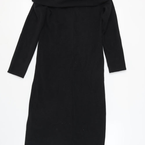 Zara Women's Black Midi Off Shoulder Dress L