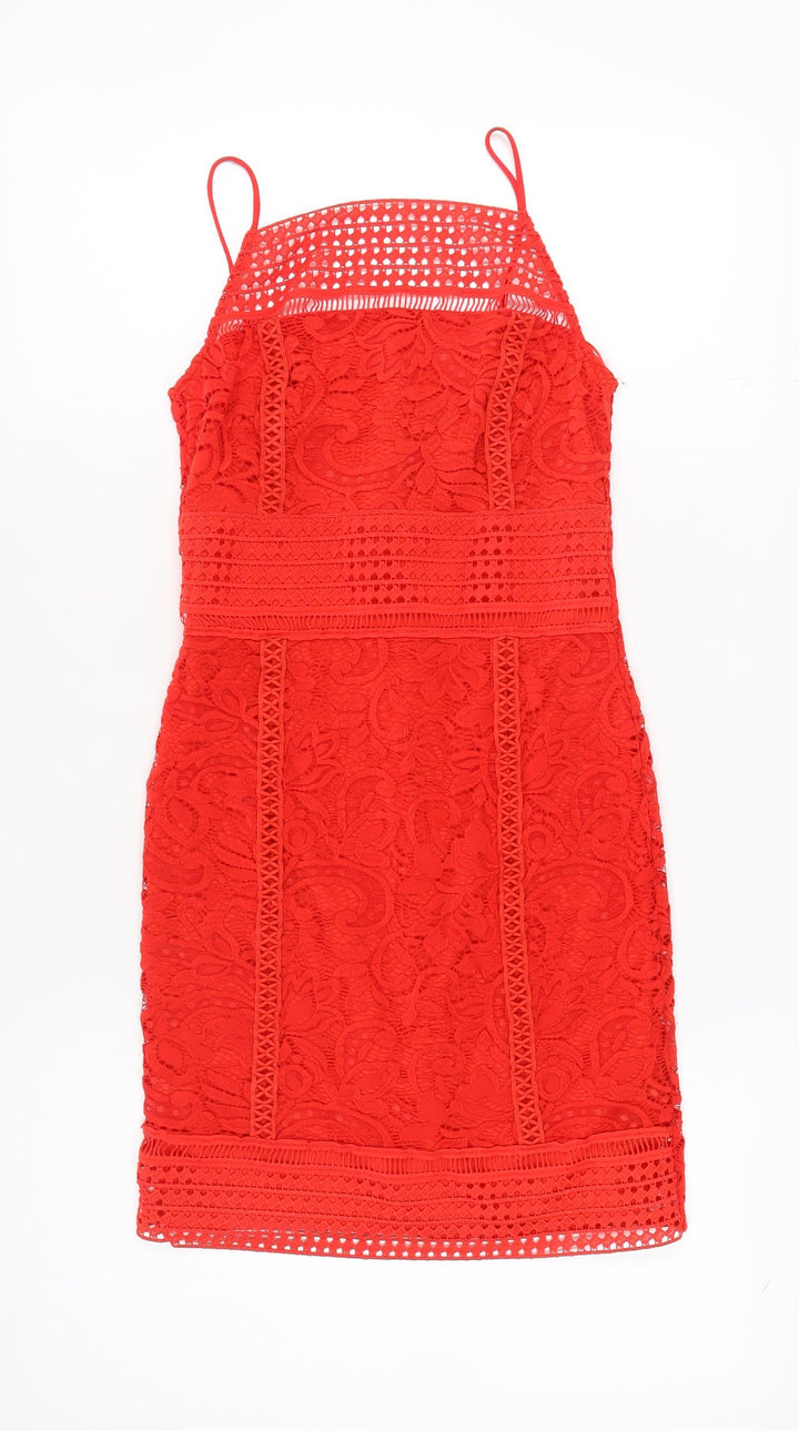 Topshop Women's Red Bodycon Dress UK 8