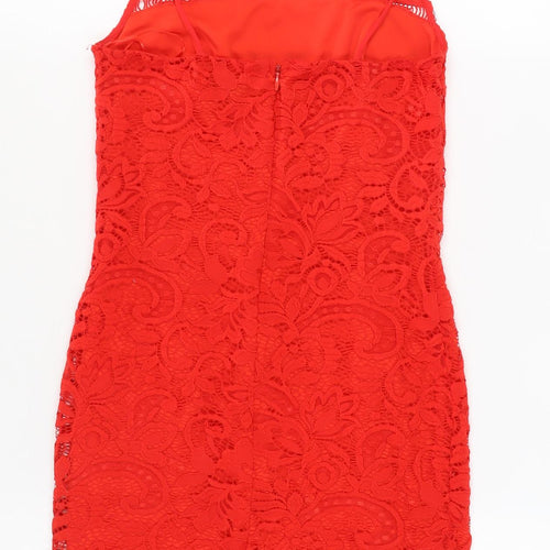 Topshop Women's Red Bodycon Dress UK 8