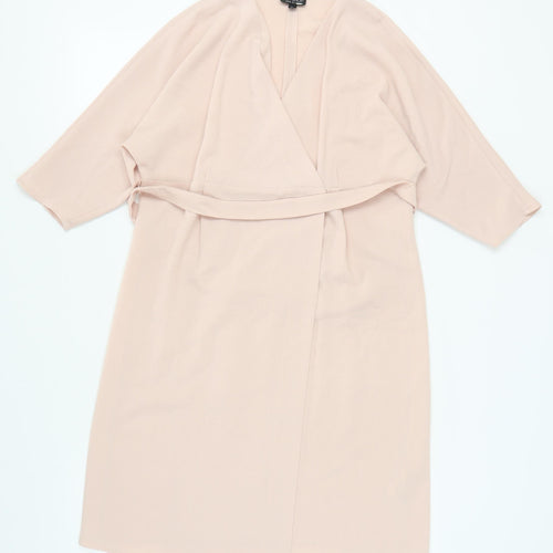 Topshop Women's Beige Wrap Dress Maternity Size 10