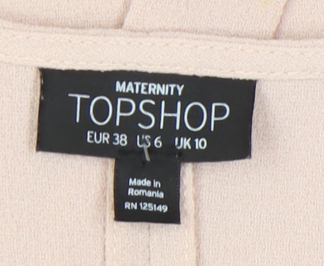 Topshop Women's Beige Wrap Dress Maternity Size 10