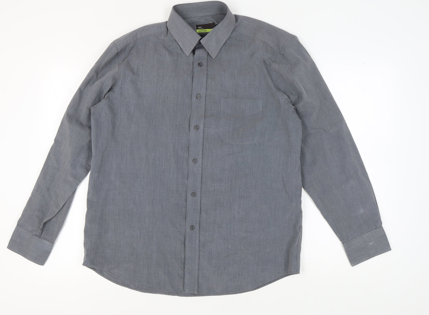 Marks and Spencer Men's Grey Long Sleeve Shirt 16