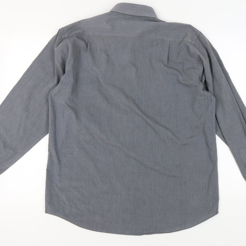 Marks and Spencer Men's Grey Long Sleeve Shirt 16