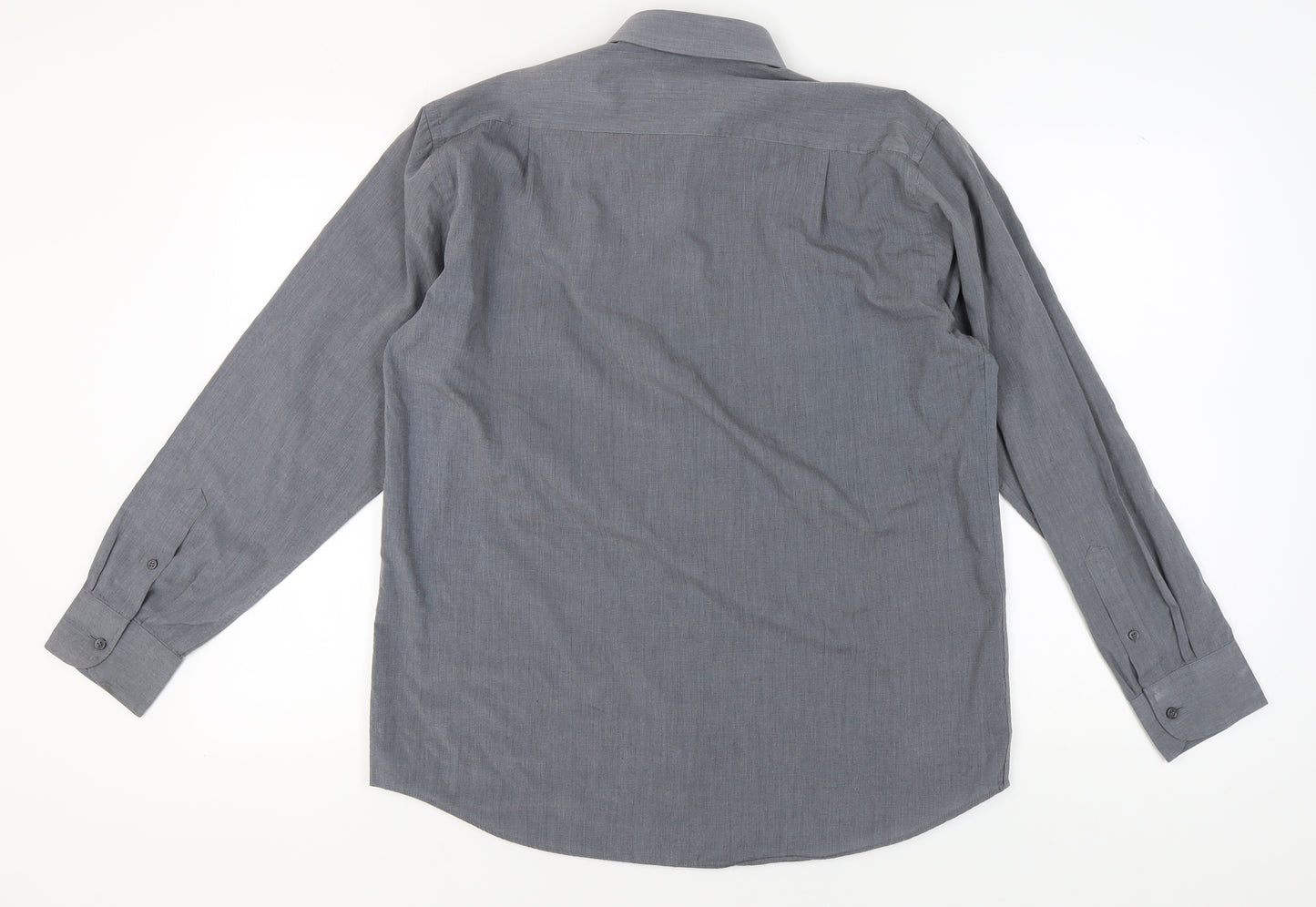 Marks and Spencer Men's Grey Long Sleeve Shirt 16