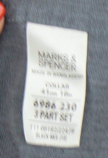 Marks and Spencer Men's Grey Long Sleeve Shirt 16