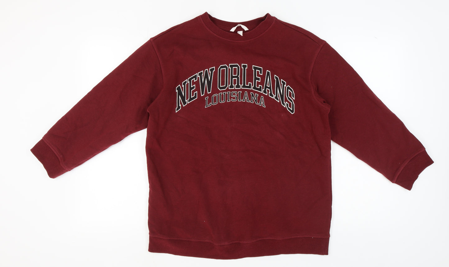 H&M Red Unisex Pullover Sweatshirt S