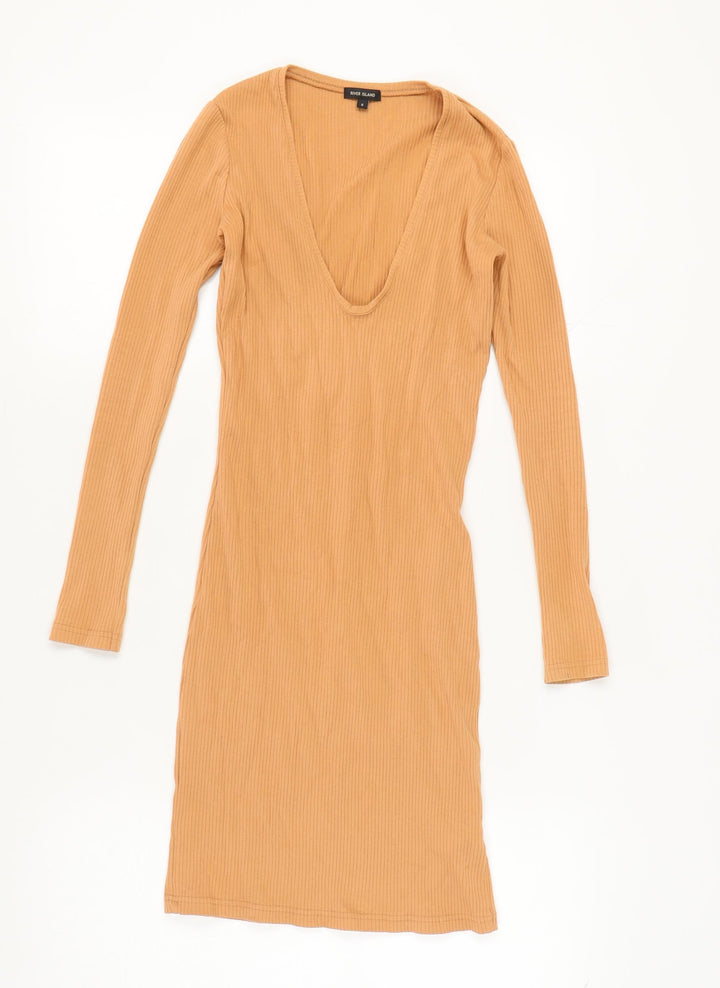 River Island Women's Brown Bodycon Dress Size 8