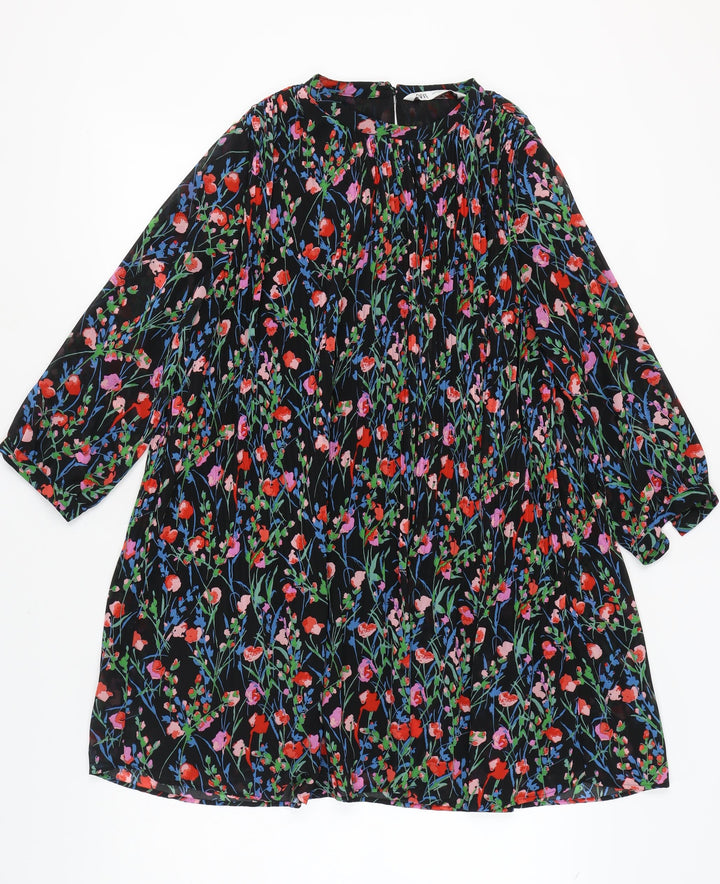 Zara Women's Multicoloured Floral Shift Dress