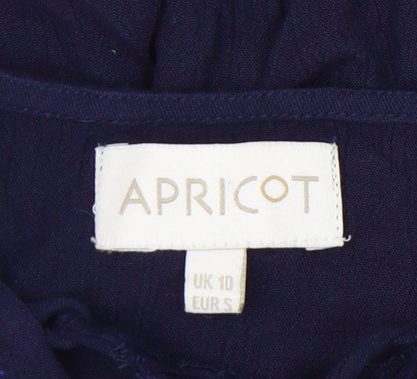 Apricot Women's Blue Embroidered Tunic Blouse Size 10