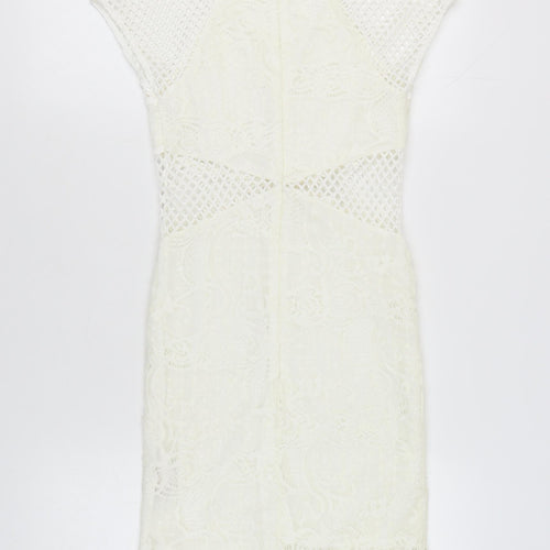 Topshop Women's Ivory Lace Sheath Dress UK 8