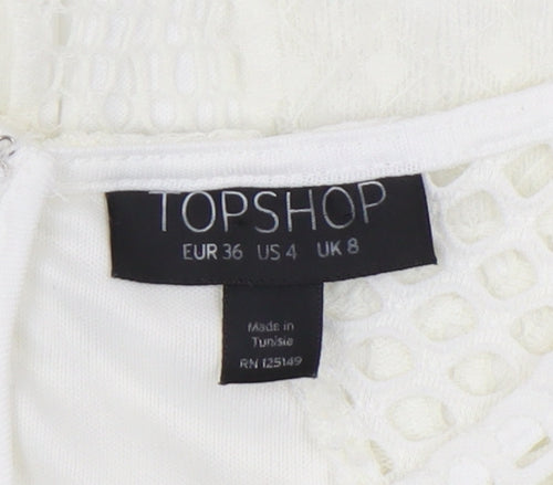 Topshop Women's Ivory Lace Sheath Dress UK 8