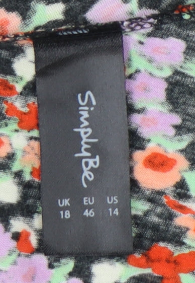 Simply Be Floral Camisole Tank Top, Women, Multicoloured, Size 18