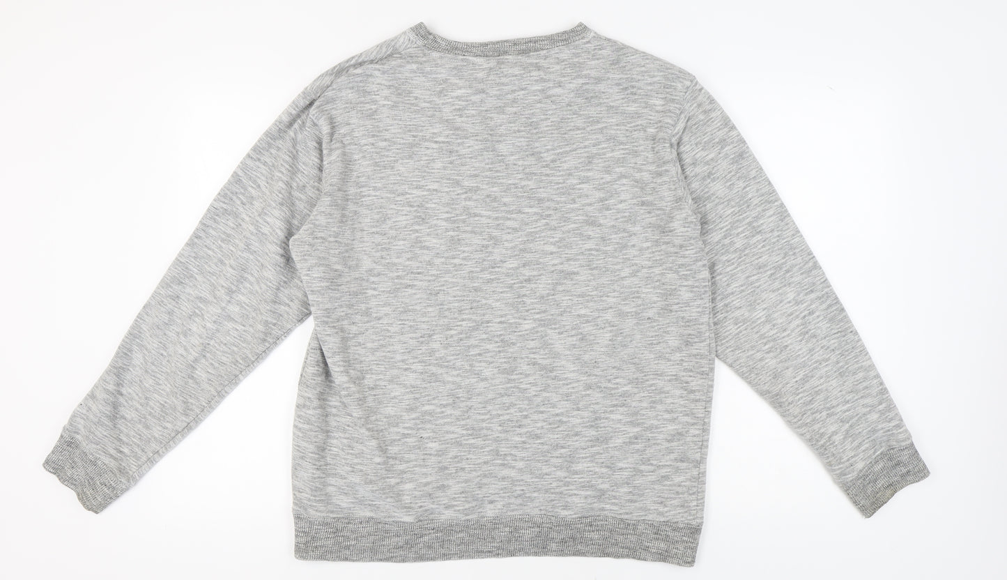 Ocean Pacific Men's Grey Graphic Print Pullover Sweatshirt L