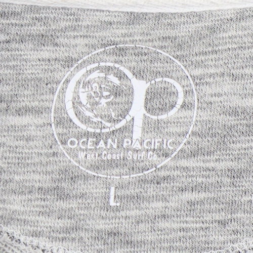 Ocean Pacific Men's Grey Graphic Print Pullover Sweatshirt L