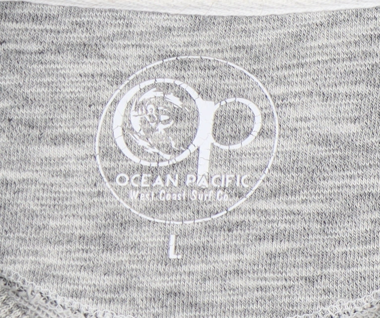 Ocean Pacific Men's Grey Graphic Print Pullover Sweatshirt L