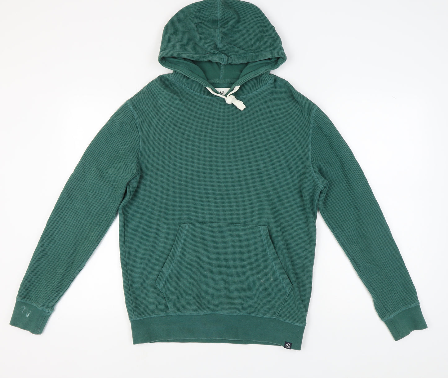 Marks and Spencer Men's Green Pullover Hoodie, Size S