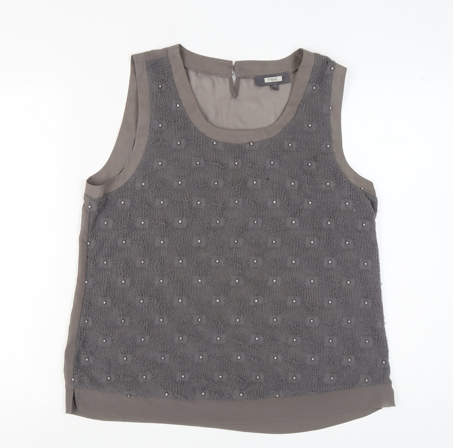 Next Women's Grey Beaded Tank Top Size 16