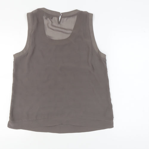 Next Women's Grey Beaded Tank Top Size 16