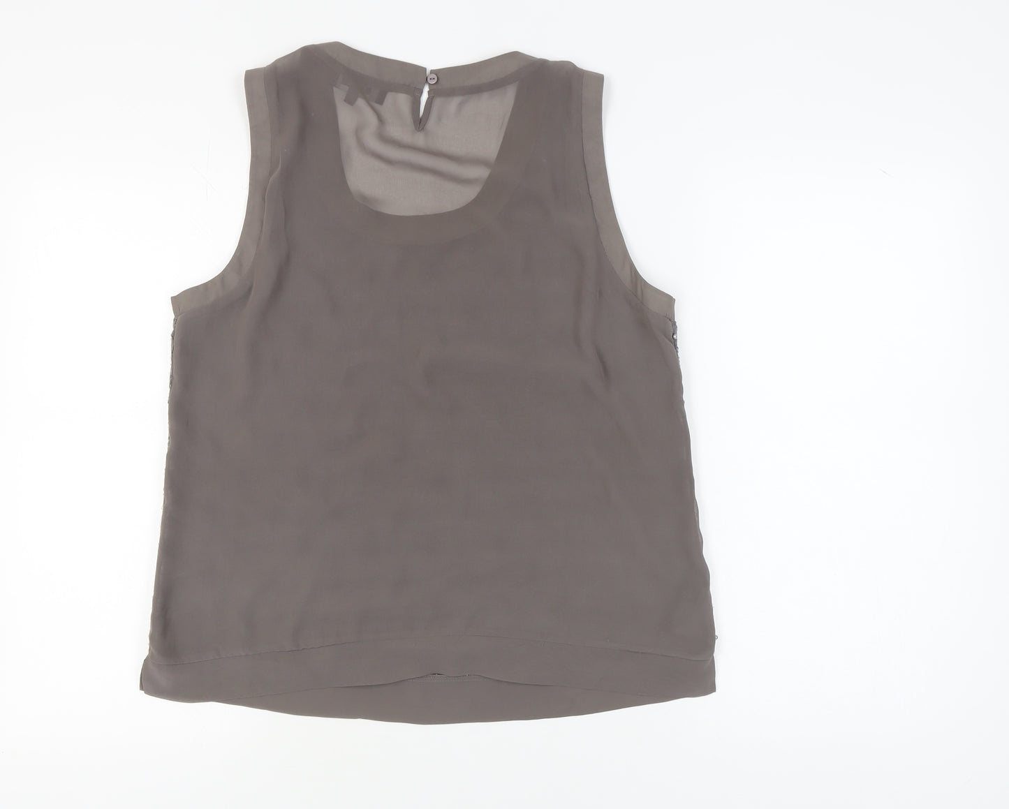 Next Women's Grey Beaded Tank Top Size 16
