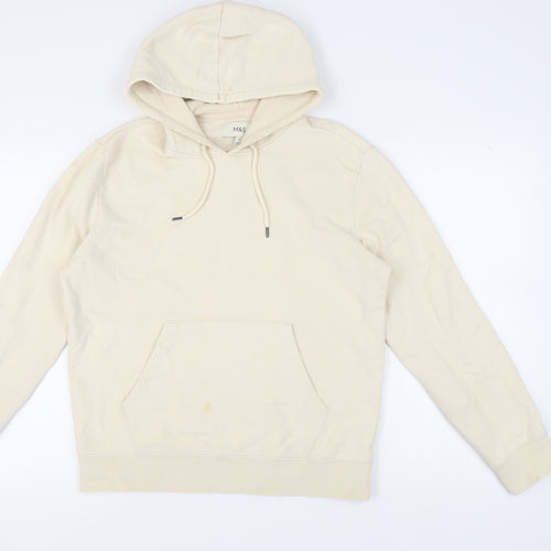 Marks and Spencer Men’s Beige Pullover Hoodie Size M