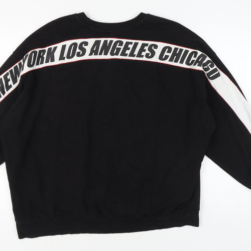 H&M Unisex Black Pullover Sweatshirt L Casual