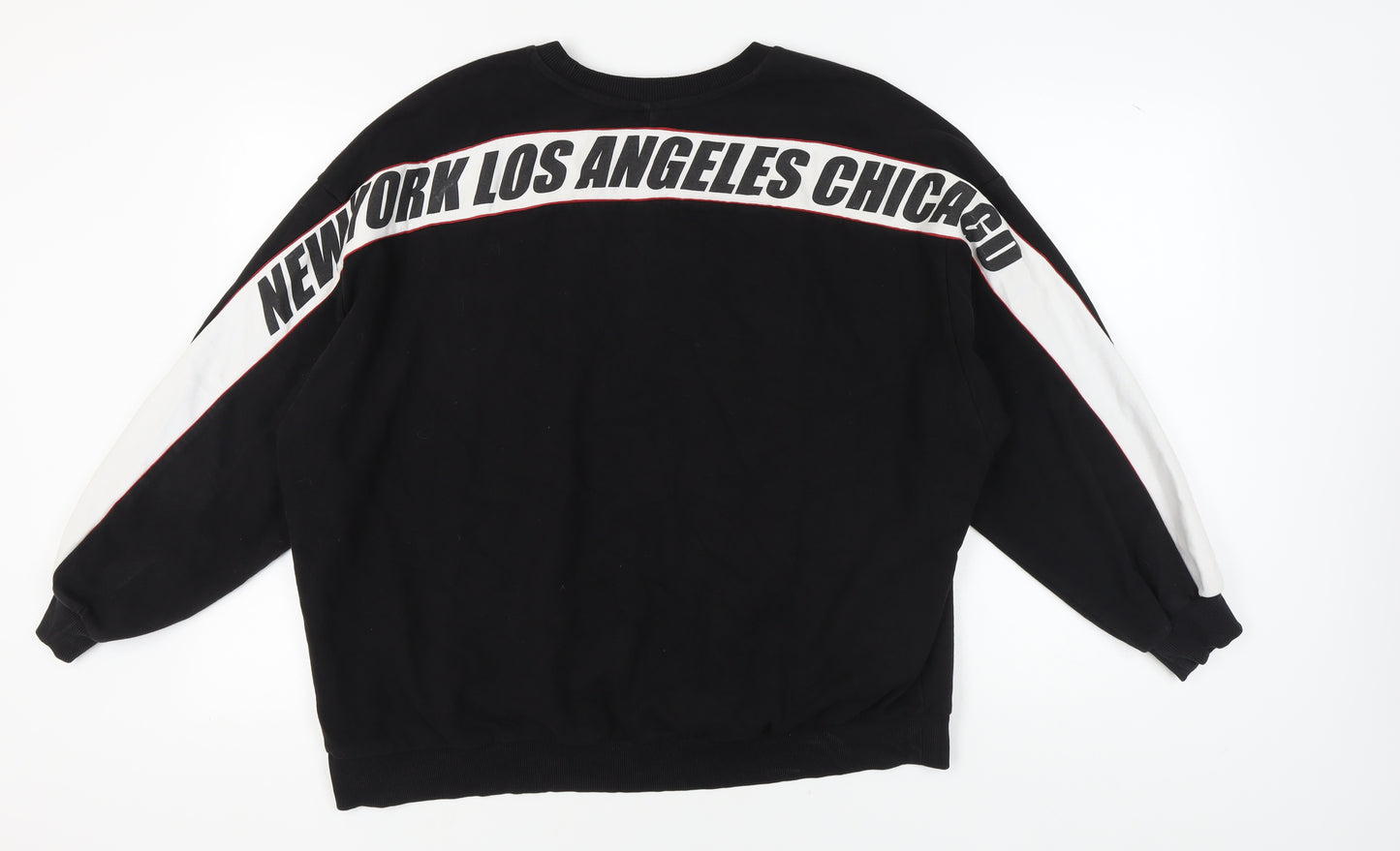 H&M Unisex Black Pullover Sweatshirt L Casual