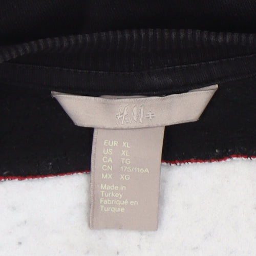 H&M Unisex Black Pullover Sweatshirt L Casual