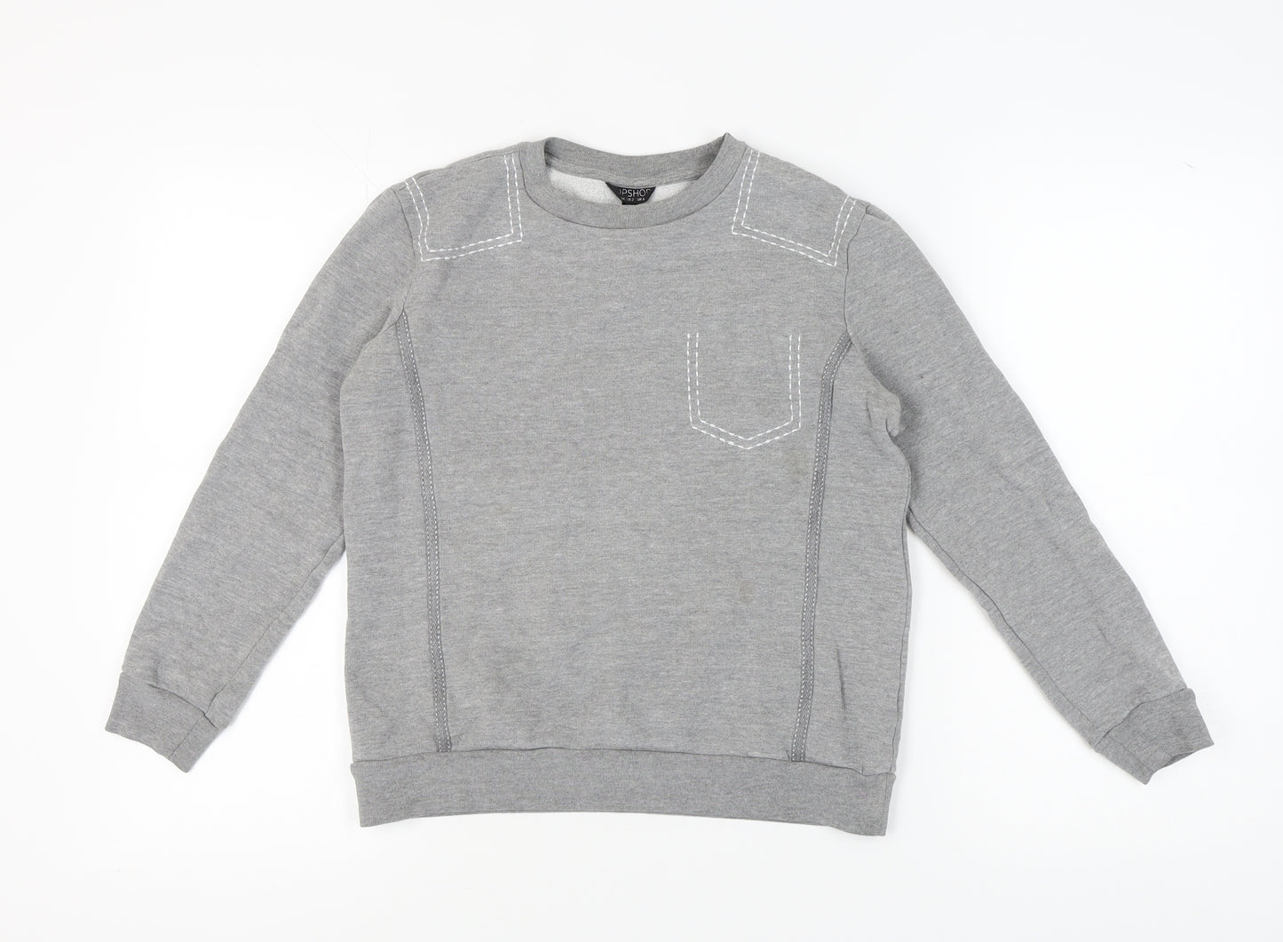 Topshop Women's Grey Crew Neck Pullover Sweatshirt Size 6